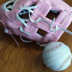 Toy baseball glove and ball set